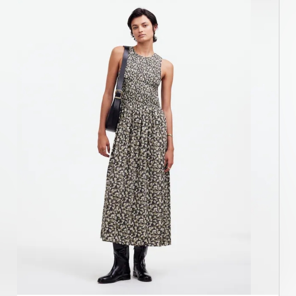 NWT Madewell The Melody Smocked Midi Dress Size XL in Floral